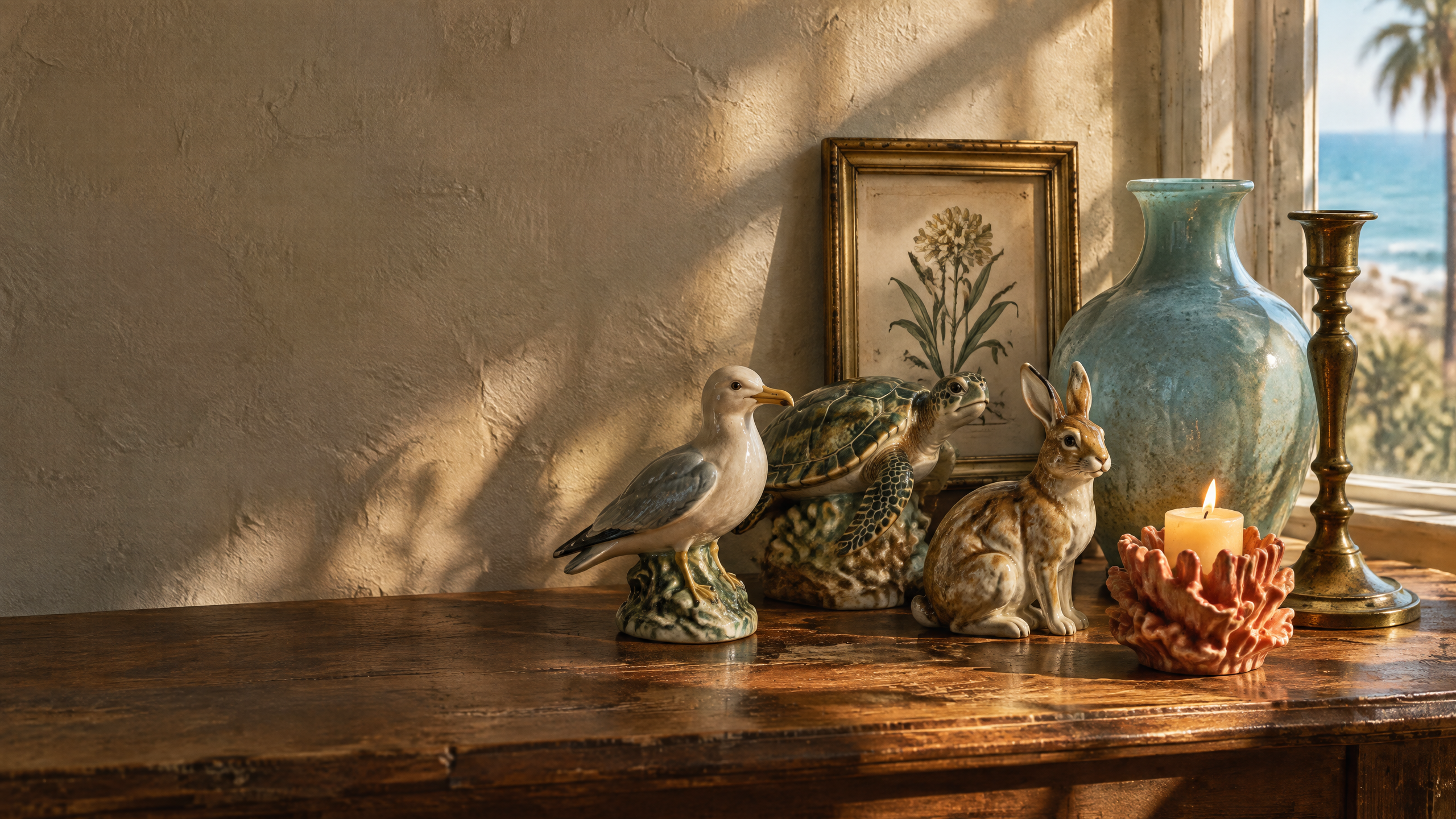 The original Coronado Vintage coastal curio cabinet banner