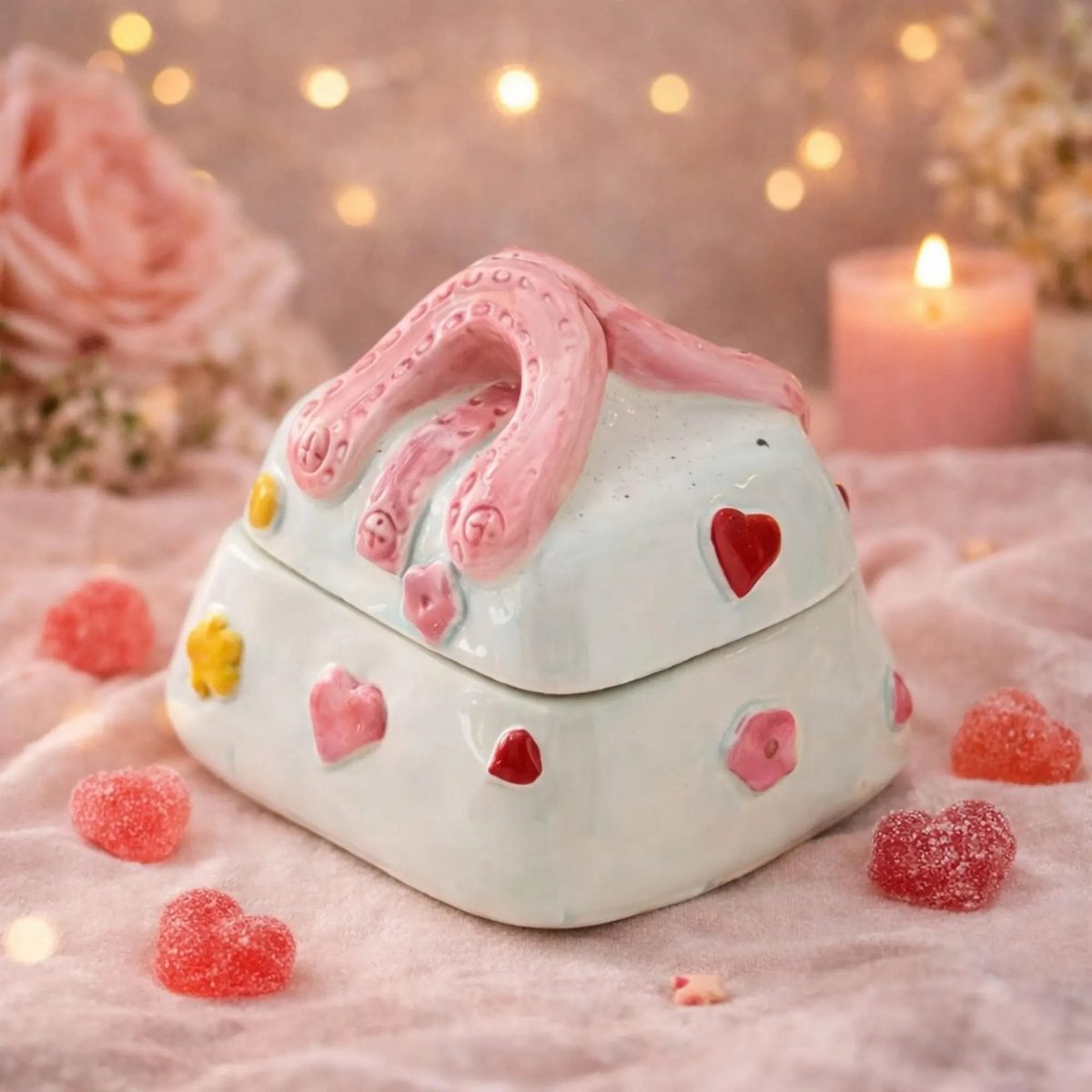 Handmade Ceramic Handbag Jewelry Box - Coquette Aesthetic Keepsake Box - Unique Birthday Gift for Her - Whimsical Home Decor